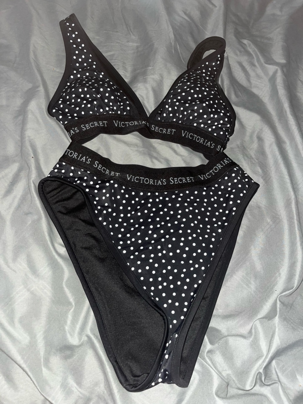Victoria's Secret Black & White Polka Dot Bikini-Style Briefs